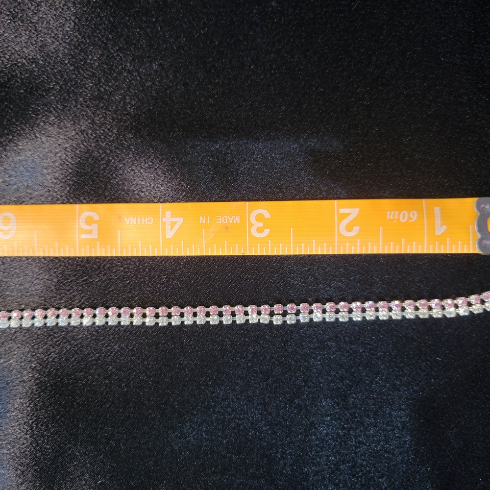 Silver Tennis Bracelet with Delicate Chain and Sparkling Elements